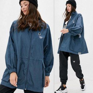 Adidas Originals Three Stripes Long Windbreaker Jacket